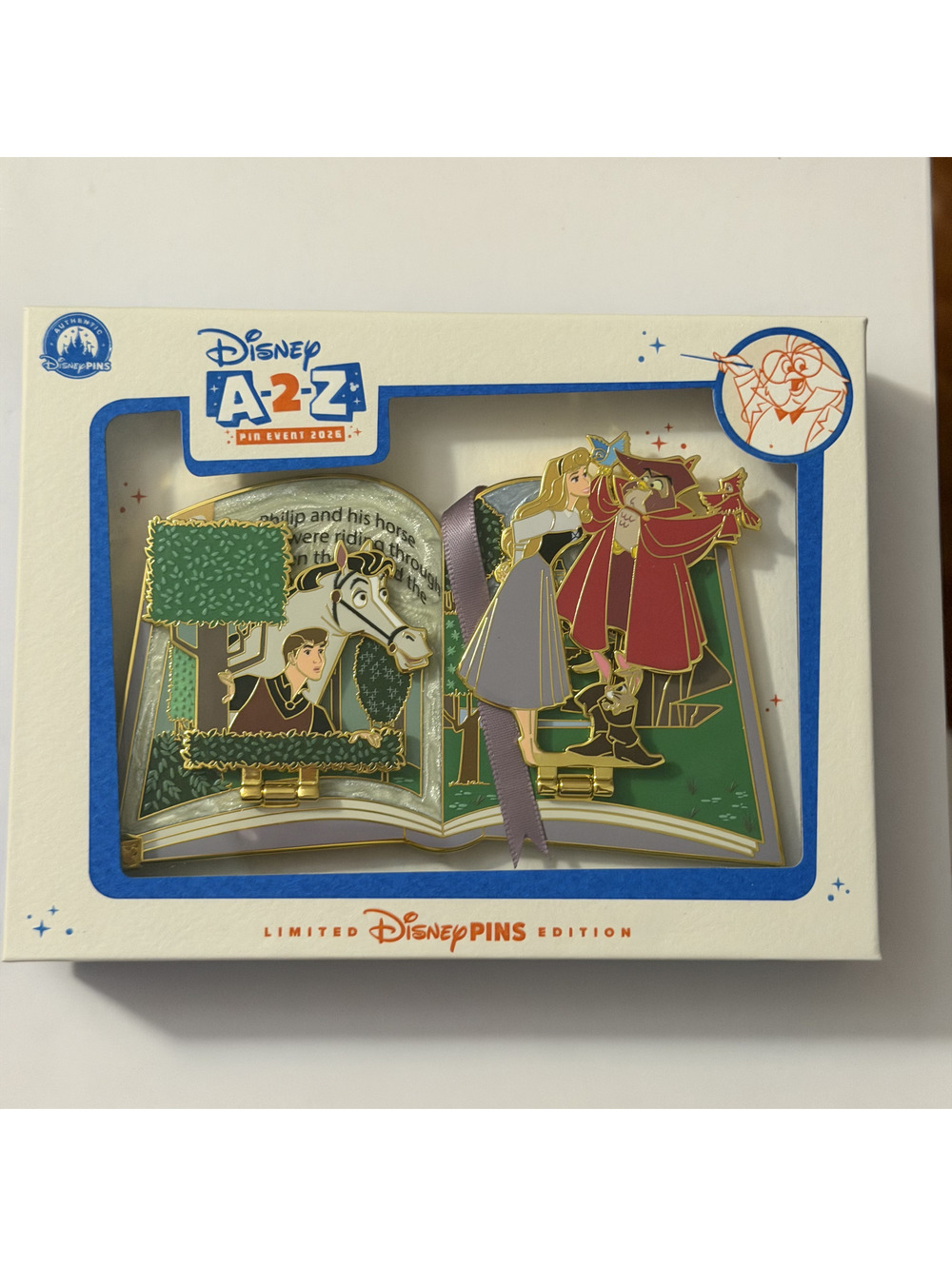 Disney Parks 2026 A-2-Z Pin Event Pop-Up Books Sleeping Beauty Aurora LE 500